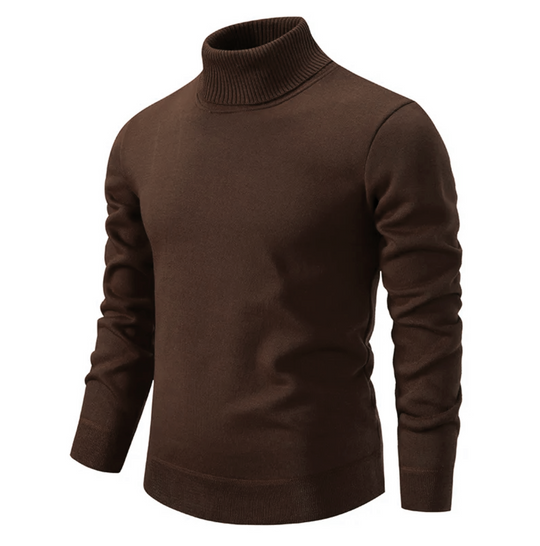 Gerippter Rollkragenpullover für Herren | Unifarben