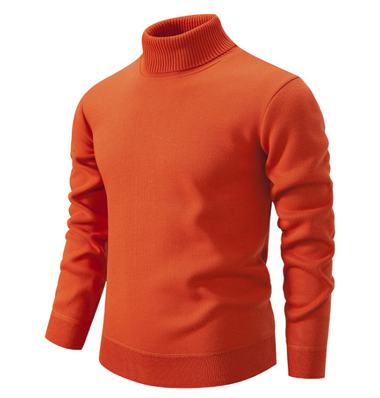 Gerippter Rollkragenpullover für Herren | Unifarben