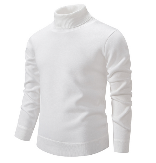 Gerippter Rollkragenpullover für Herren | Unifarben