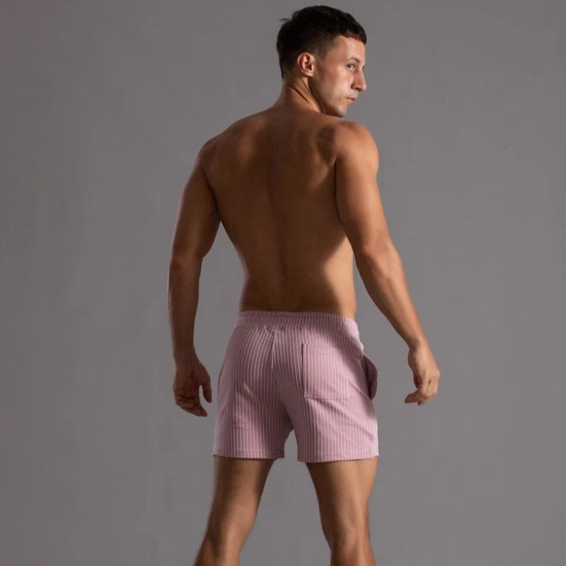 Gestreifte sportliche Herren-Lauf Kurze Hosen | Seitentaschen
