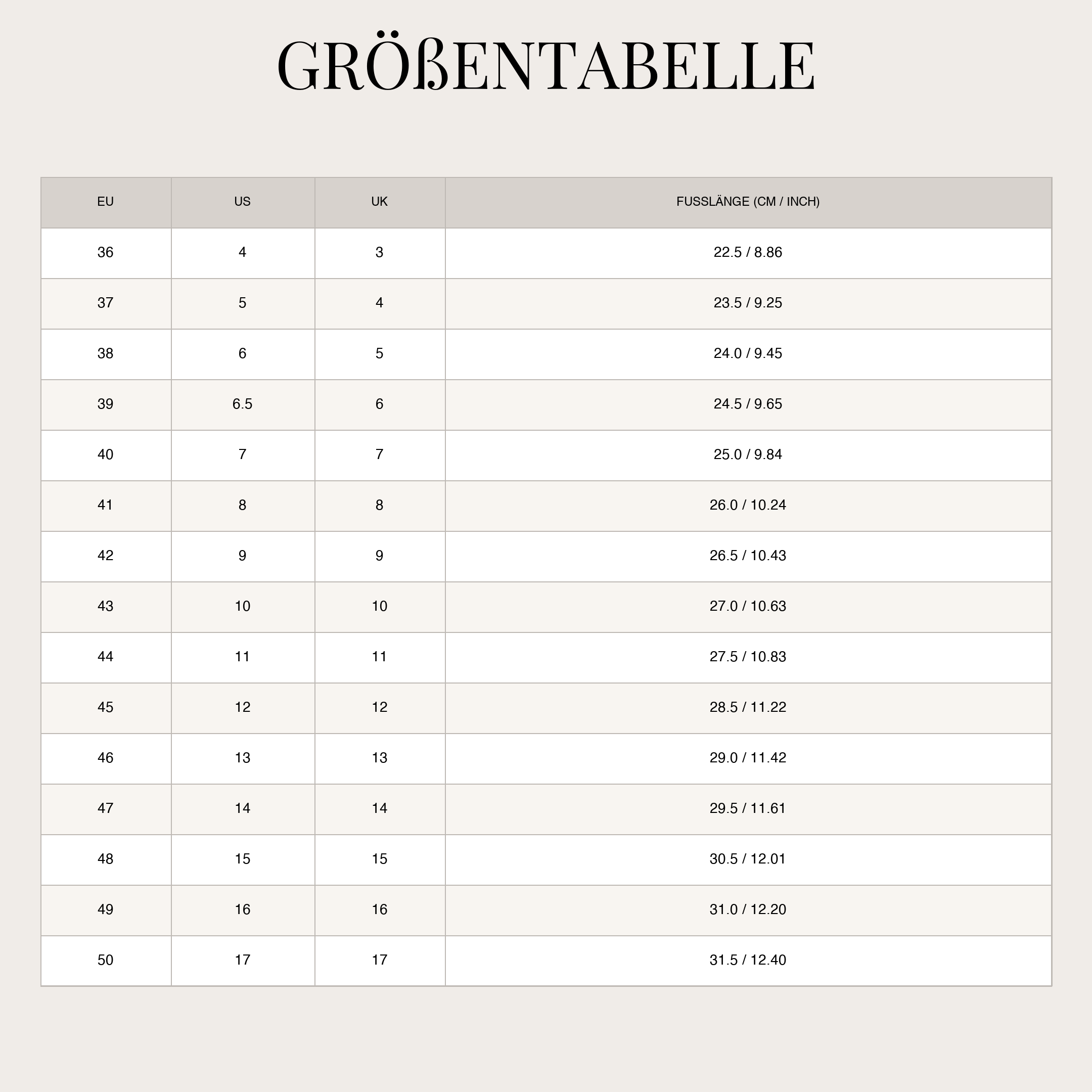 Size Chart