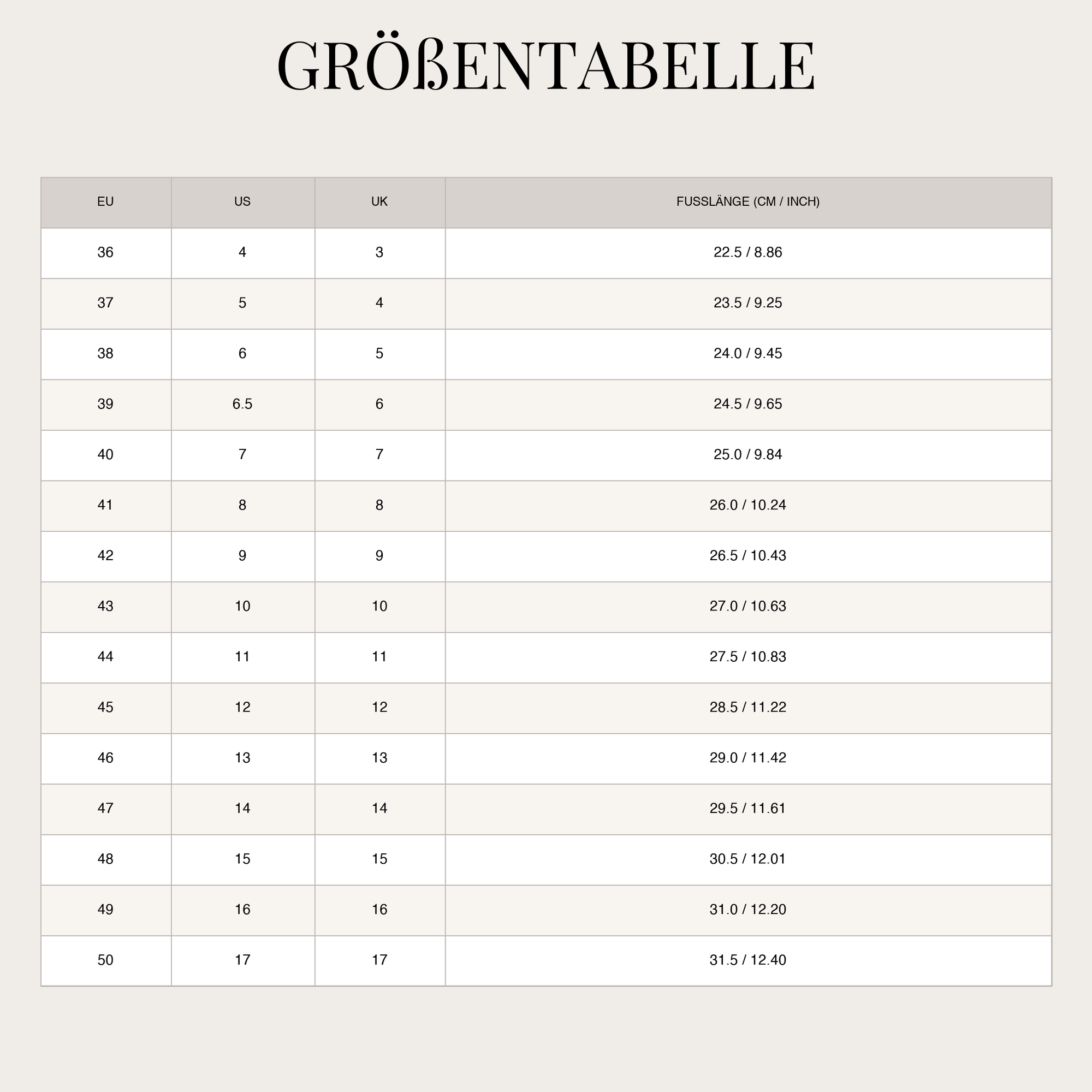 Size Chart