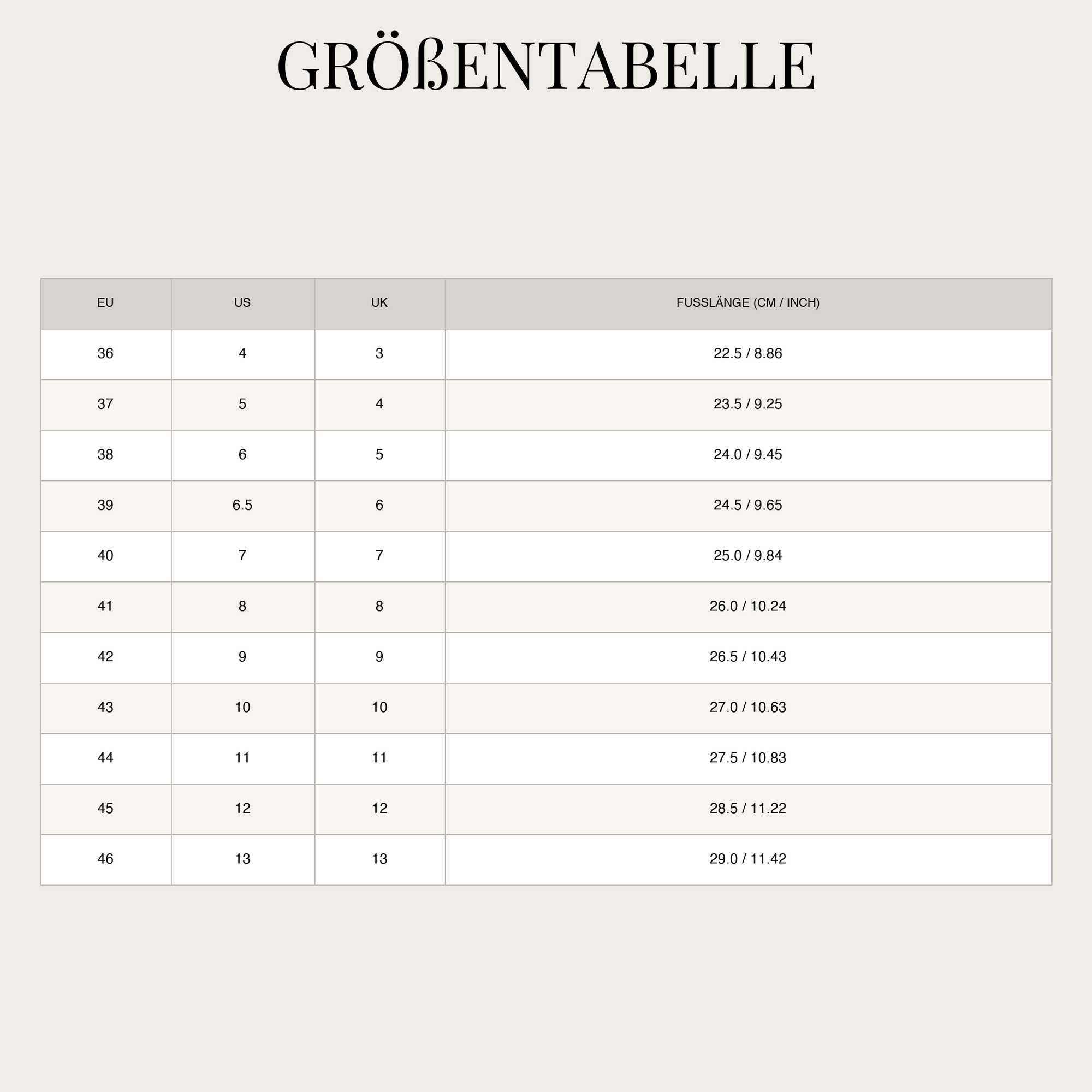 Size Chart