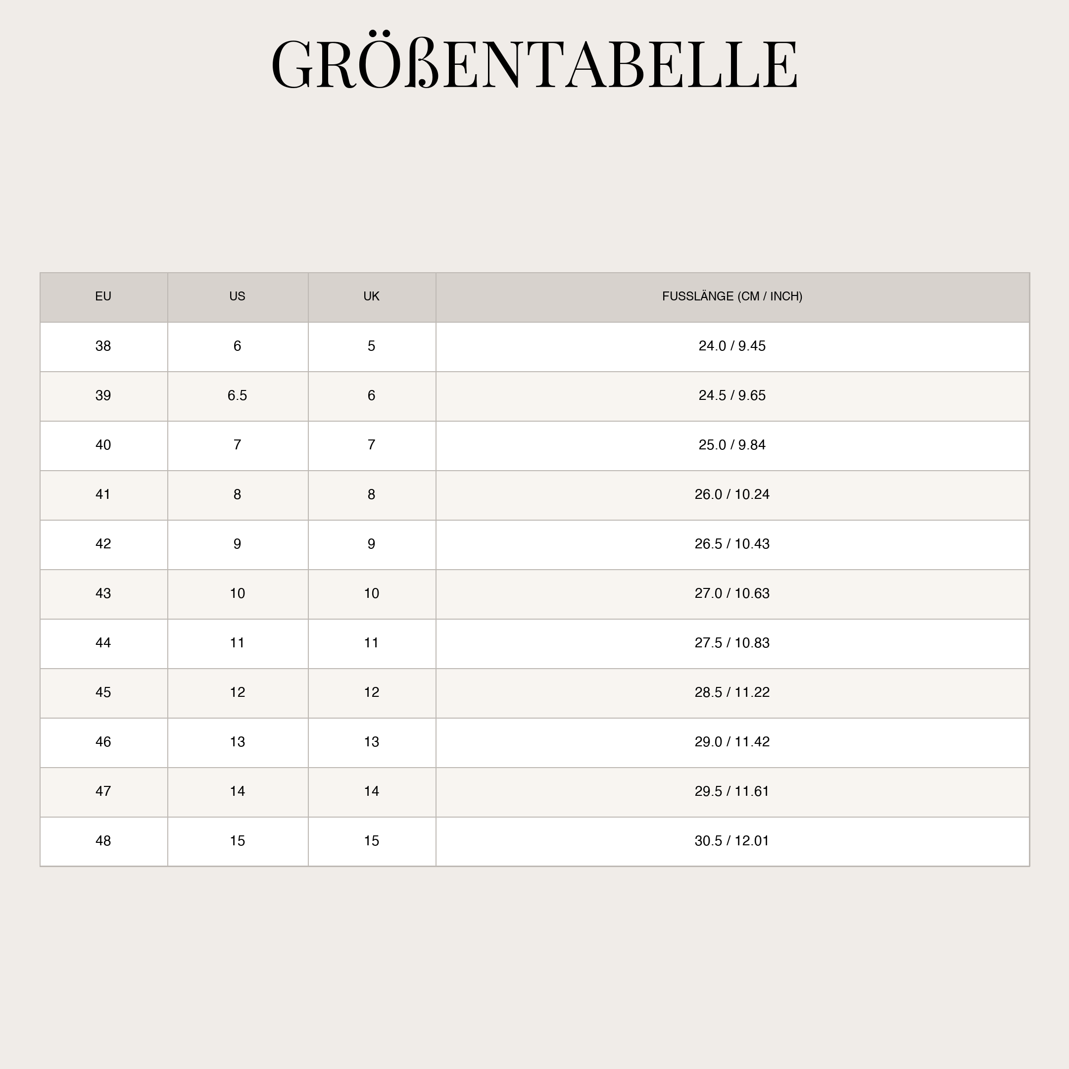 Size Chart