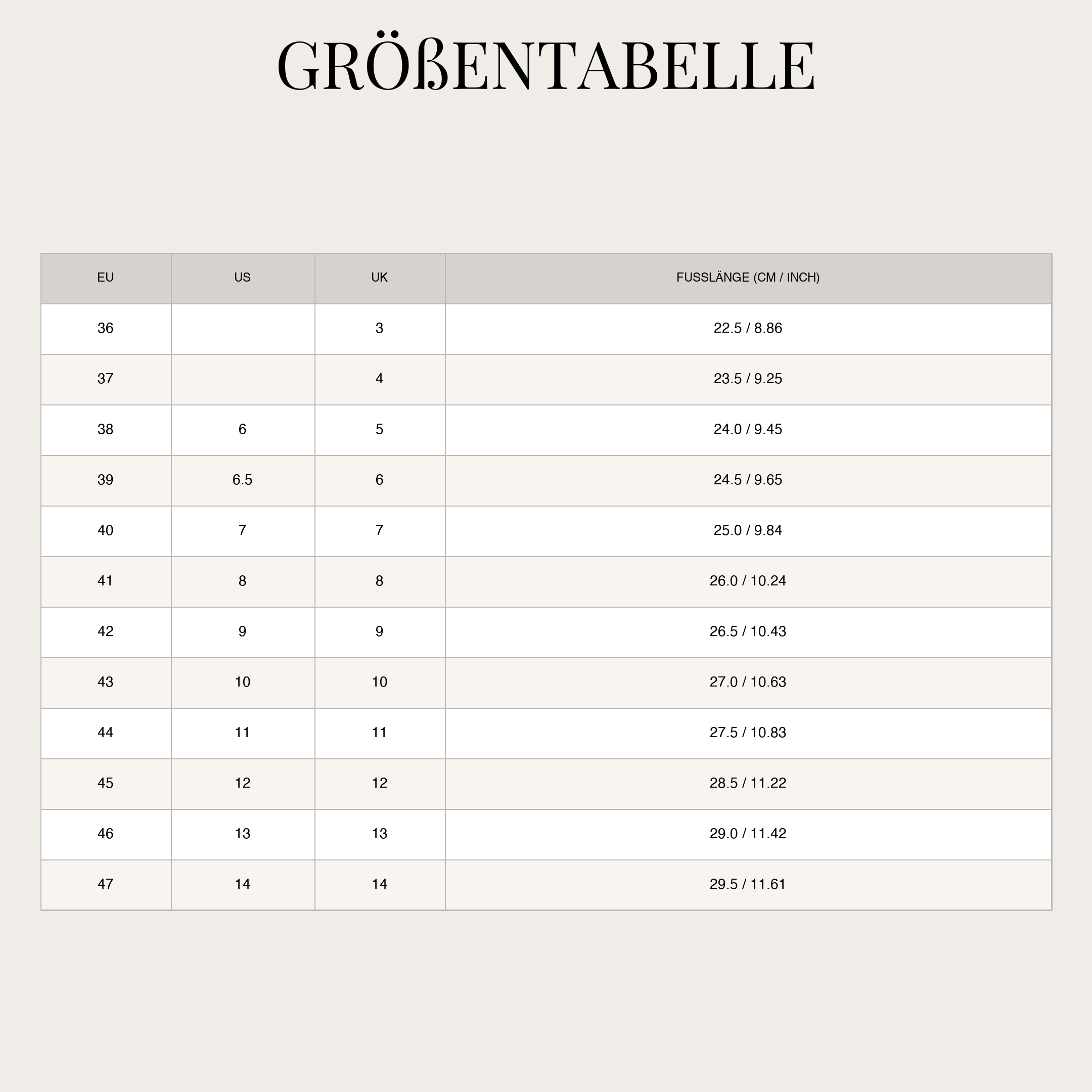 Size Chart