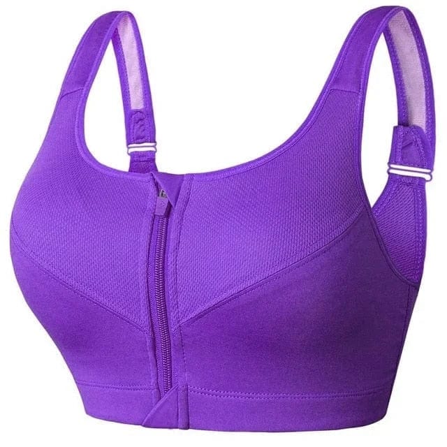 Sport-BH mit Front-Reißverschluss für Damen | Verstellbare Riemen