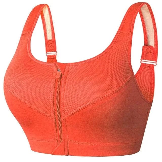 Sport-BH mit Front-Reißverschluss für Damen | Verstellbare Riemen