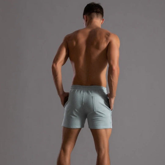 Gestreifte sportliche Herren-Lauf Kurze Hosen | Seitentaschen