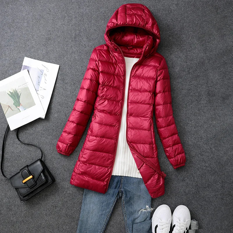 Daunen-Puffer-Winterjacke für Damen