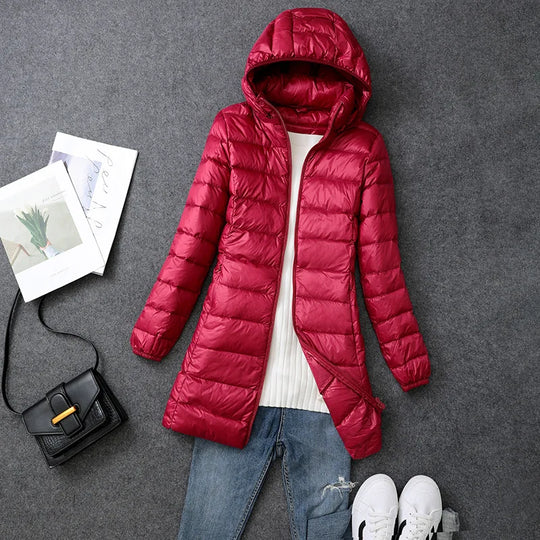 Daunen-Puffer-Winterjacke für Damen