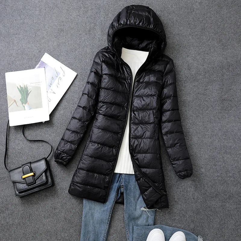 Daunen-Puffer-Winterjacke für Damen