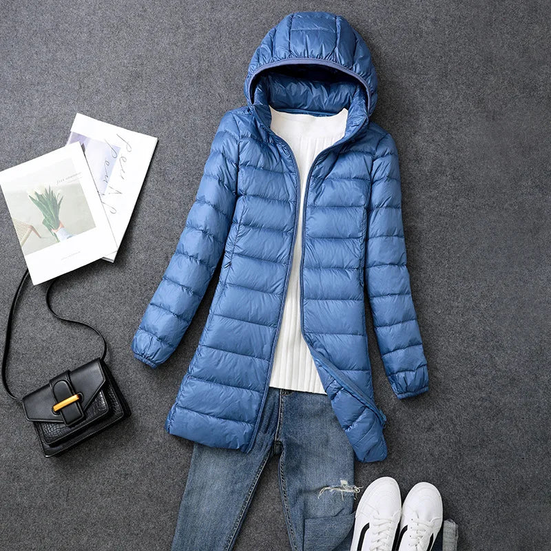 Daunen-Puffer-Winterjacke für Damen
