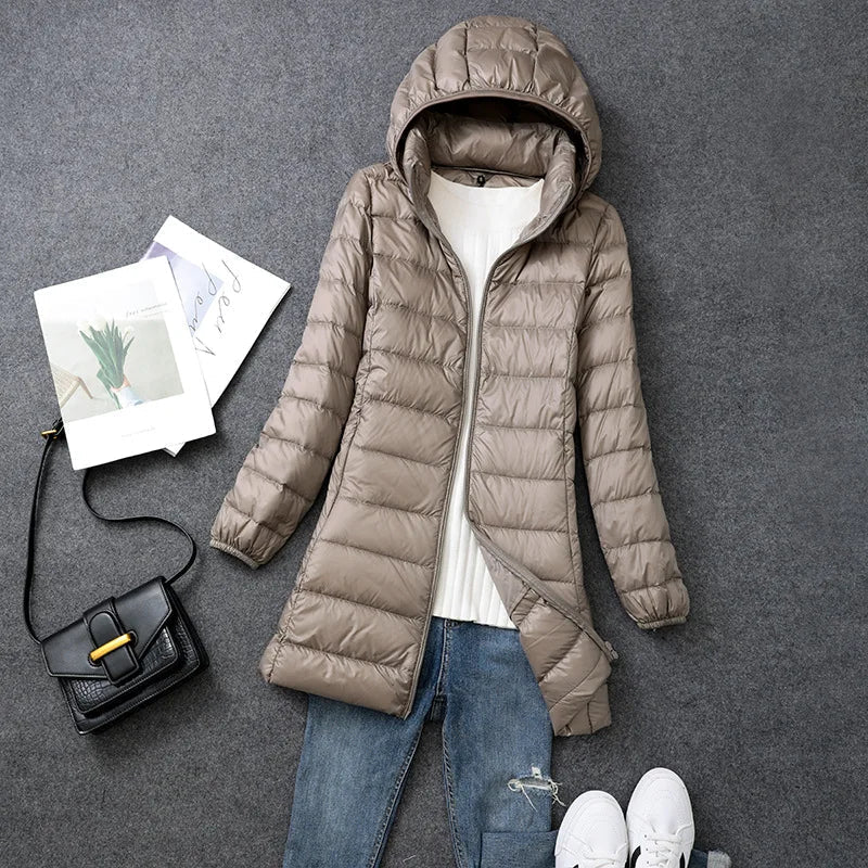 Daunen-Puffer-Winterjacke für Damen
