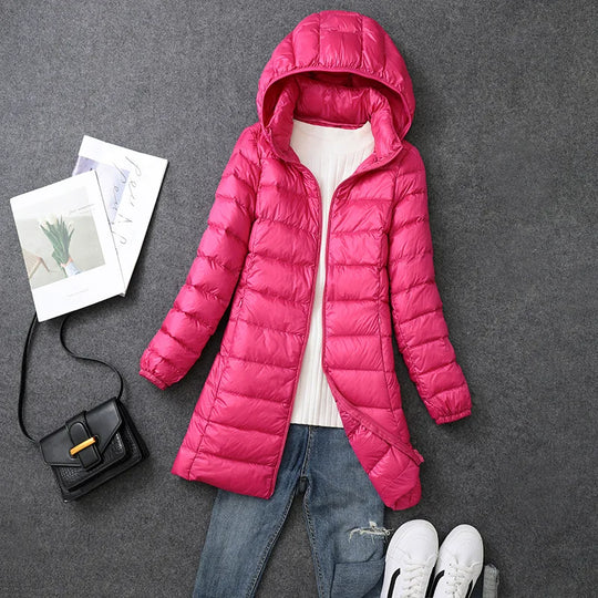 Daunen-Puffer-Winterjacke für Damen