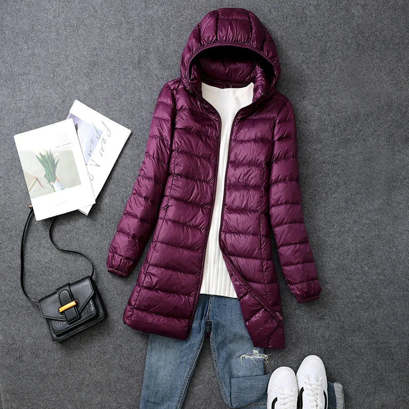 Daunen-Puffer-Winterjacke für Damen