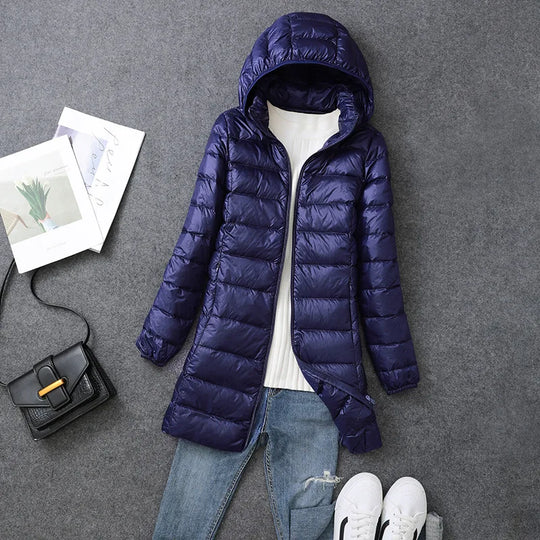 Daunen-Puffer-Winterjacke für Damen