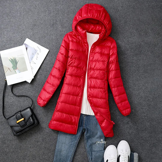 Daunen-Puffer-Winterjacke für Damen