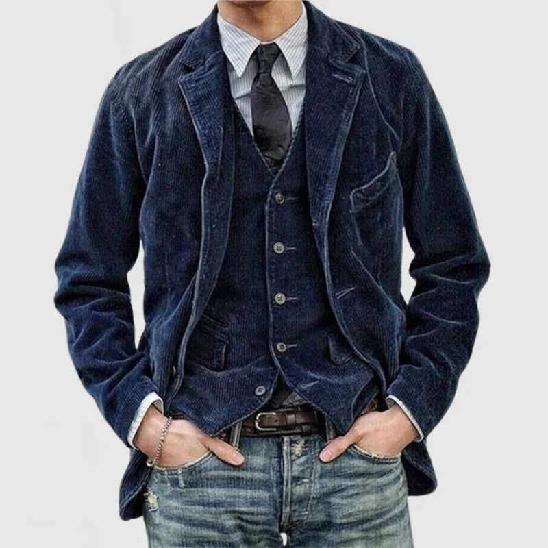 Vintage Cord-Blazer und Westen-Set für Herren