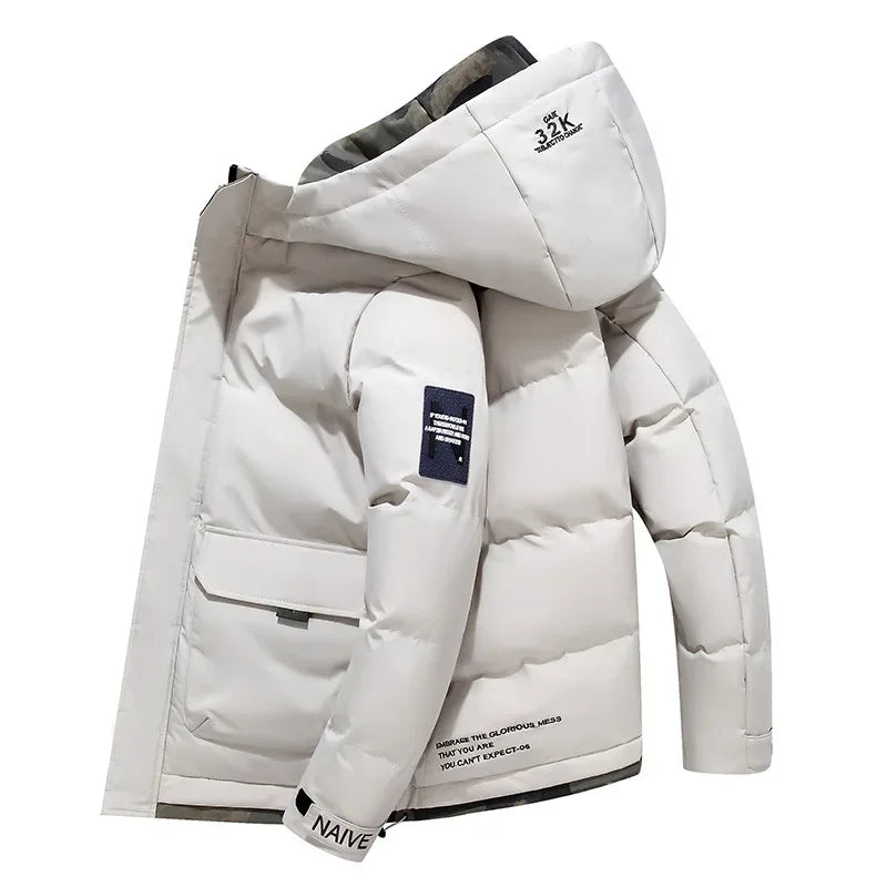 Herren Kapuzen Steppjacke | Warmer Gefütterter Wintermantel