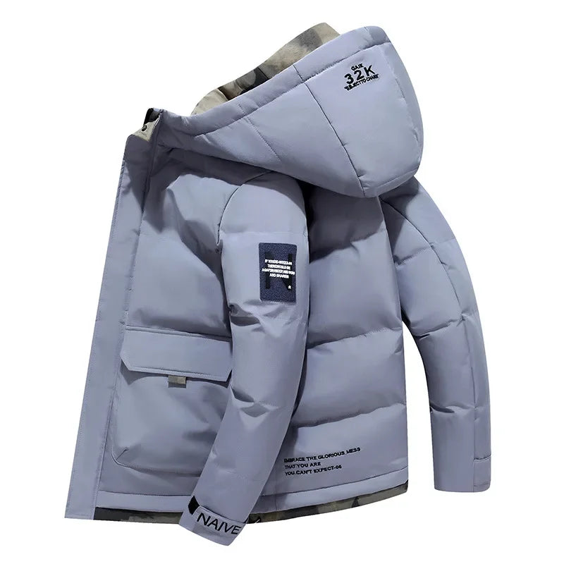 Herren Kapuzen Steppjacke | Warmer Gefütterter Wintermantel