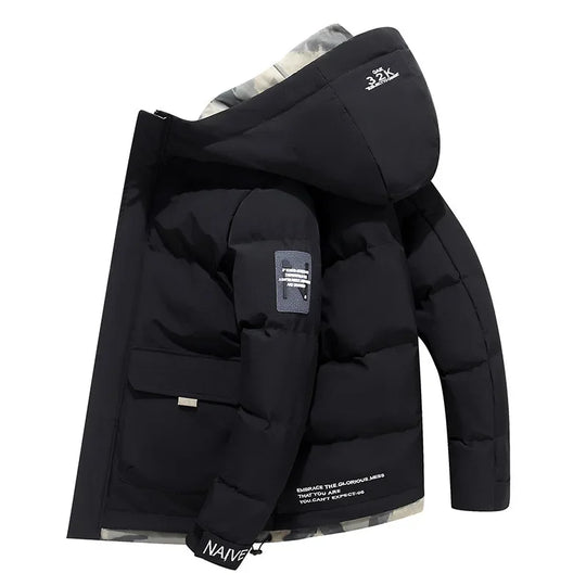 Herren Kapuzen Steppjacke | Warmer Gefütterter Wintermantel