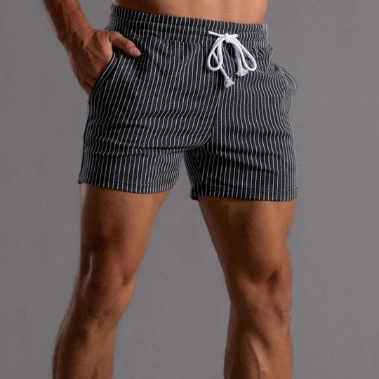 Gestreifte sportliche Herren-Lauf Kurze Hosen | Seitentaschen